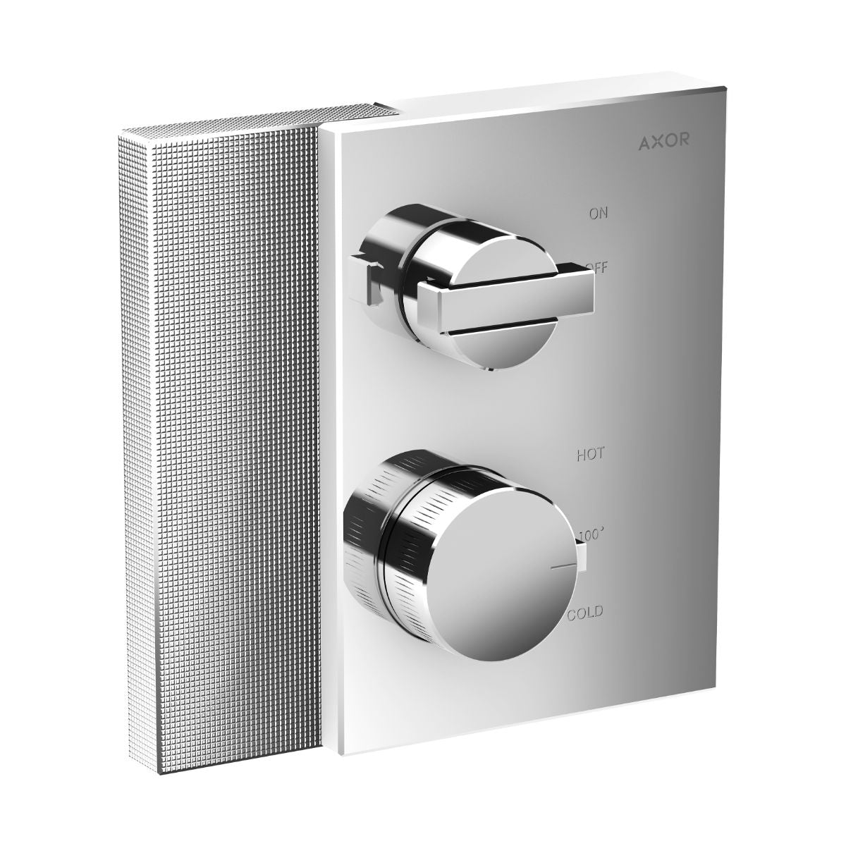 AXOR 46751001 Edge Thermostatic Trim with Volume Control - Diamond Cut - Chrome