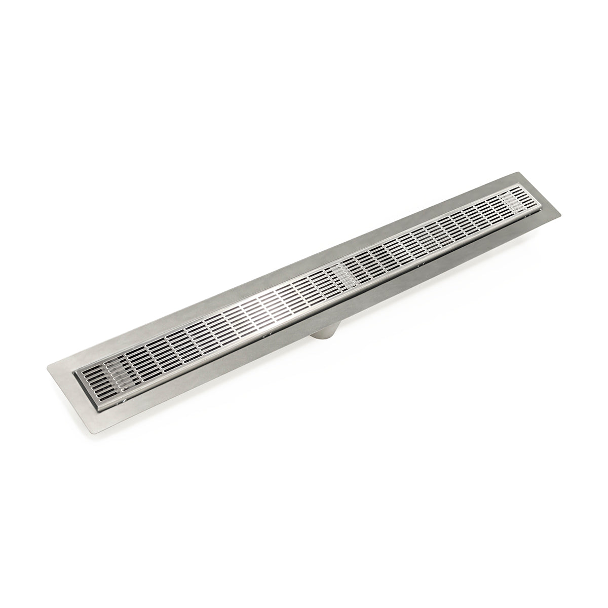 INFINITY DRAIN FFIG 6548 SS FFIG 65 48" FF Series Complete Kit with 2 1/2" Perforated Slotted Grate in Satin Stainless