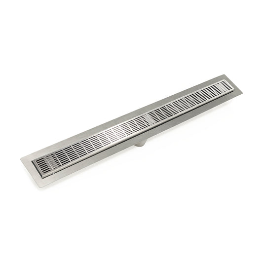 INFINITY DRAIN FFIG 6560 SS FFIG 65 60" FF Series Complete Kit with 2 1/2" Perforated Slotted Grate in Satin Stainless