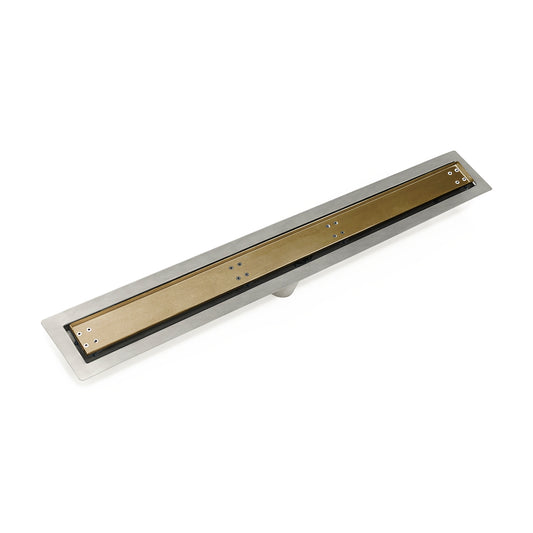 INFINITY DRAIN FFTIF 6524 SB FFTIF 65 24" FF Series Complete Kit with Tile Insert Frame in Satin Bronze