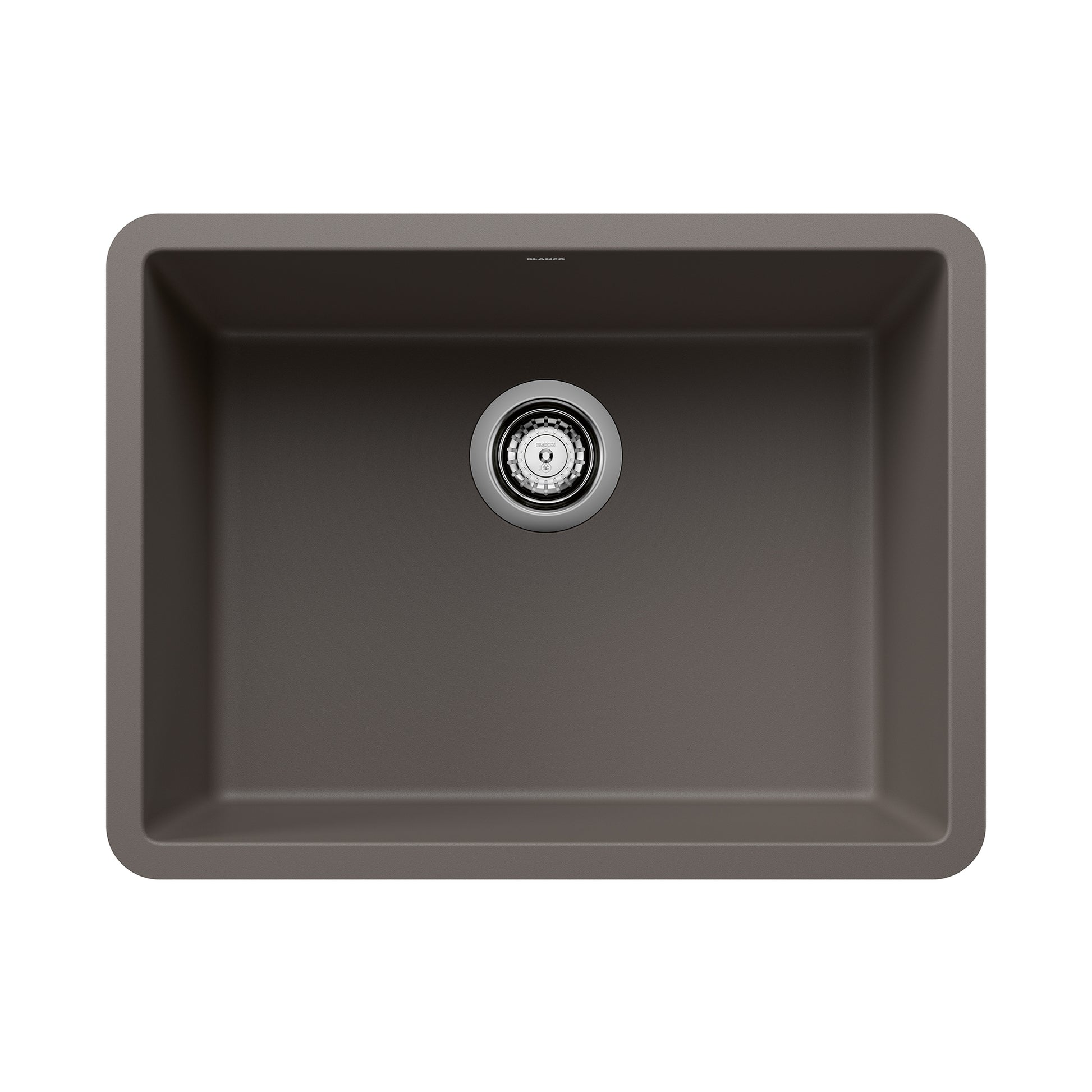 BLANCO 527411 Precis Precis SILGRANIT 24" Single Bowl Undermount Kitchen Sink - Volcano Gray in Volcano Gray