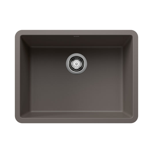 BLANCO 527411 Precis Precis SILGRANIT 24" Single Bowl Undermount Kitchen Sink - Volcano Gray in Volcano Gray