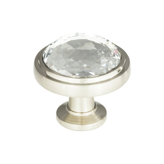 ATLAS 343-BRN Legacy Crystal 1 5/16" Diameter Round Knob , Brushed Nickel