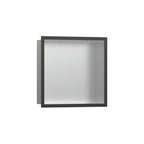 HANSGROHE 56097340 XtraStoris Individual Wall Niche Brushed Stainless Steel with Design Frame 12"x 12"x 4" - Brushed Black Chrome