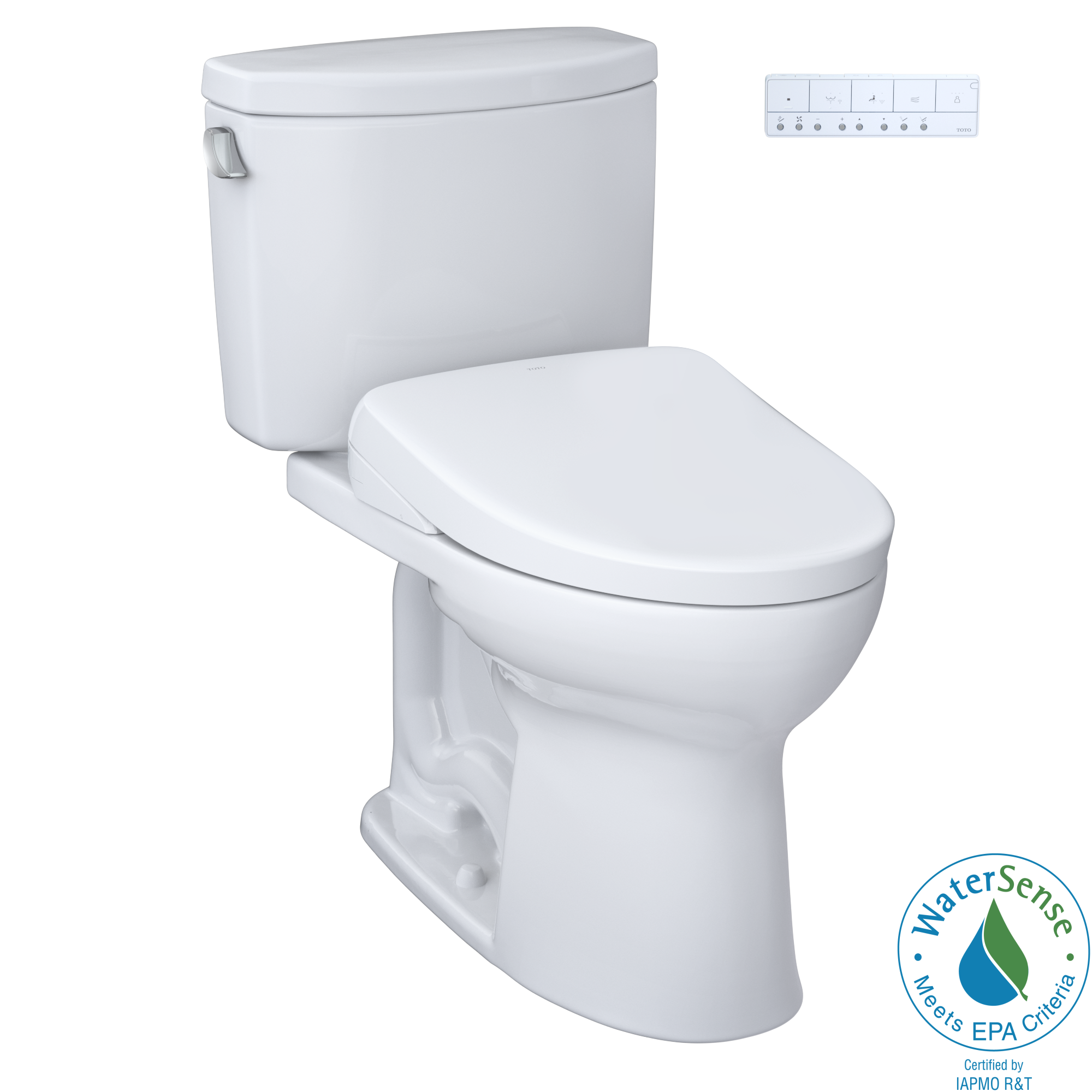 TOTO MW4544736CEFGA#01 Washlet+ Drake Ii Two-Piece Elongated 1.28 Gpf Toilet With Auto Flush Washlet+ S7A Contemporary Bidet Seat - Cotton White