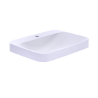 TOTO LT416G#01 Arvina Rectangular 23" Vessel Bathroom Sink With Cefiontect For Single Hole Faucets - Cotton White