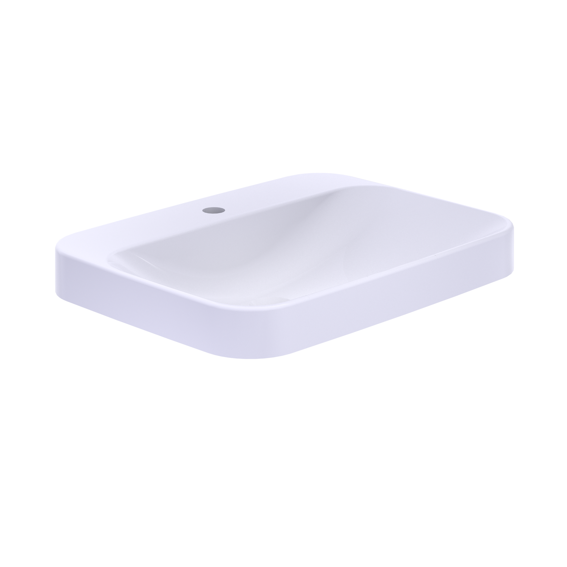 TOTO LT416G#01 Arvina Rectangular 23" Vessel Bathroom Sink With Cefiontect For Single Hole Faucets - Cotton White