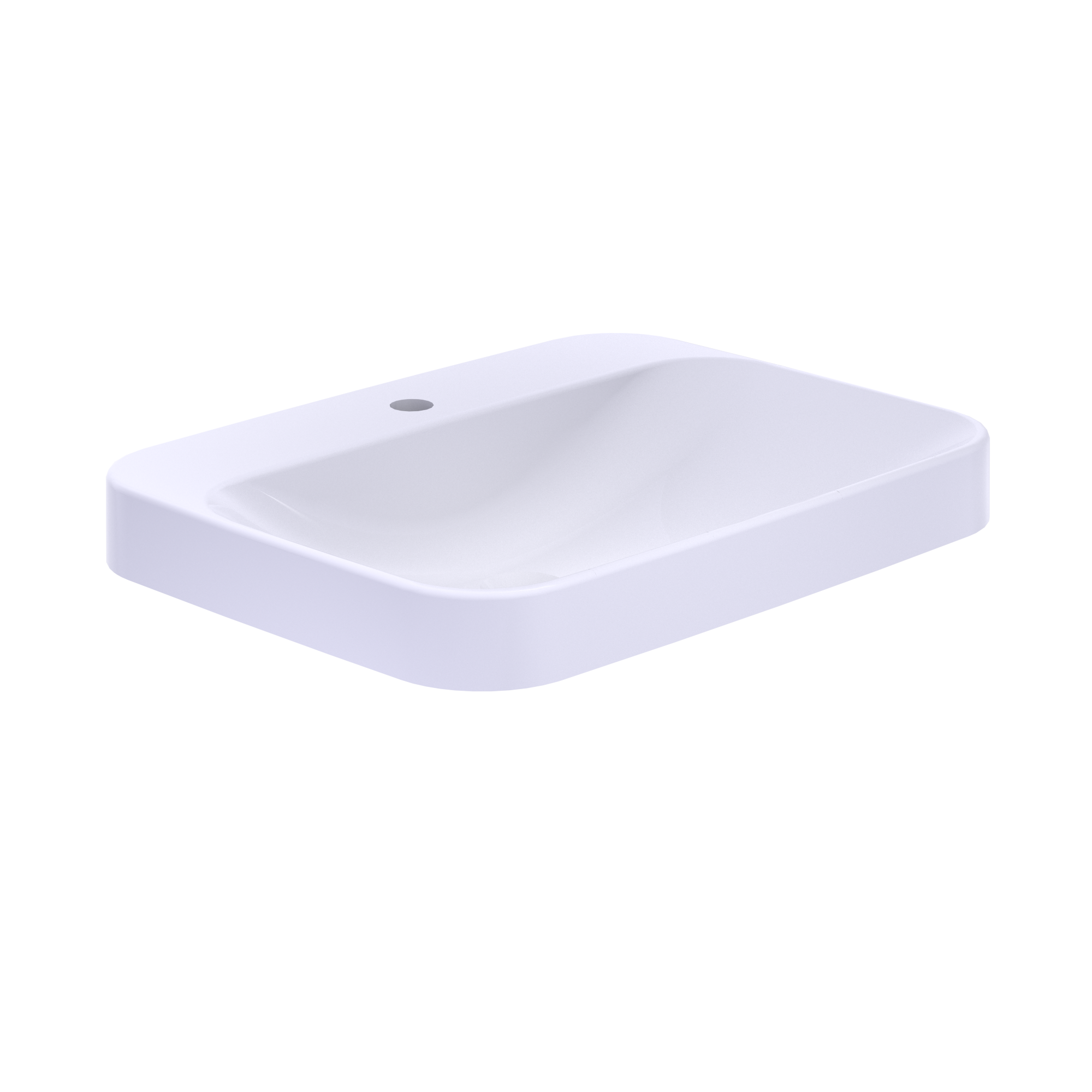 TOTO LT416G#01 Arvina Rectangular 23" Vessel Bathroom Sink With Cefiontect For Single Hole Faucets - Cotton White