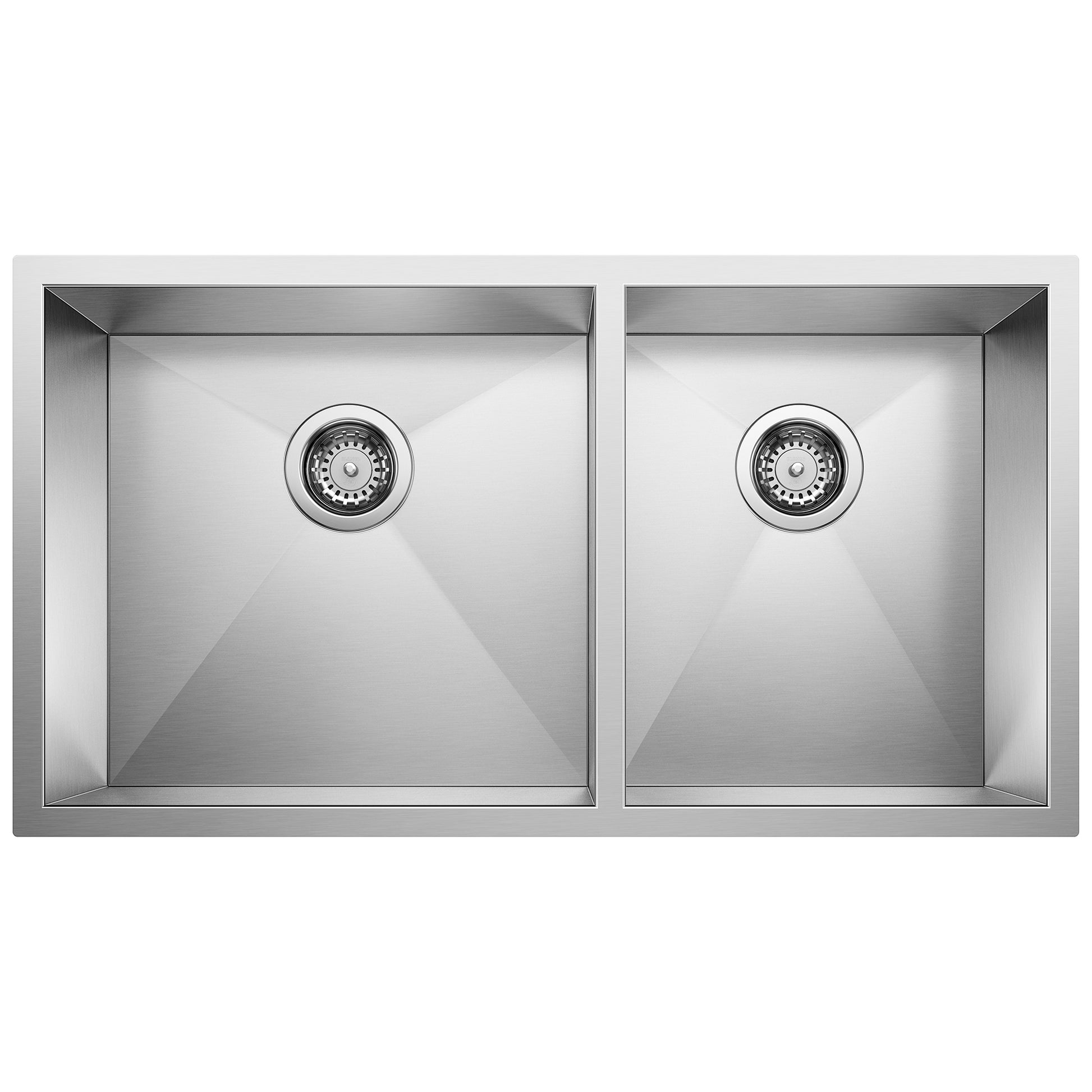 BLANCO 515821 Precision Precision R0 33" 60/40 Double Bowl Undermount Stainless Steel Kitchen Sink in Satin Polish