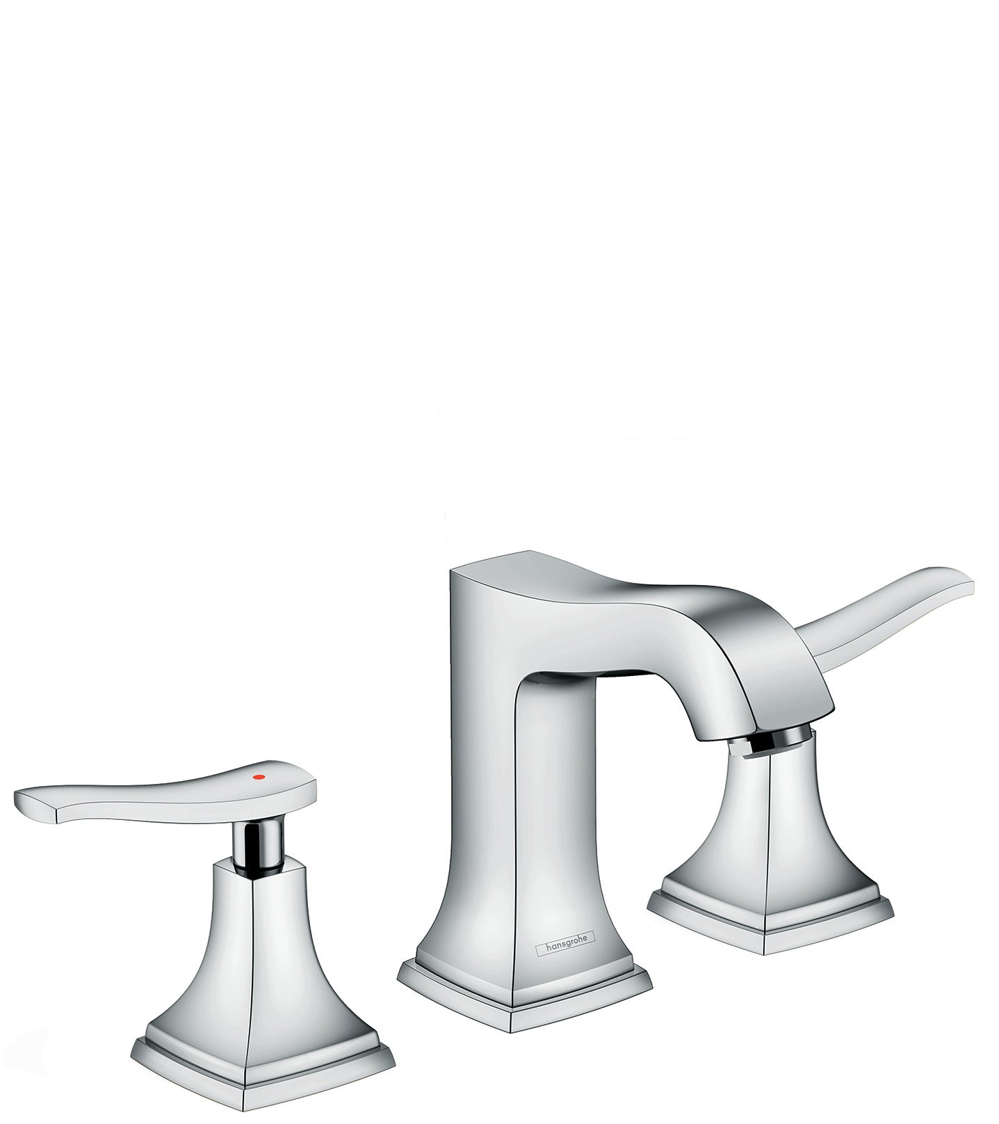 HANSGROHE 31333001 Metropol Classic Widespread Faucet 110 with Lever Handles and Pop-Up Drain, 0.5 GPM - Chrome