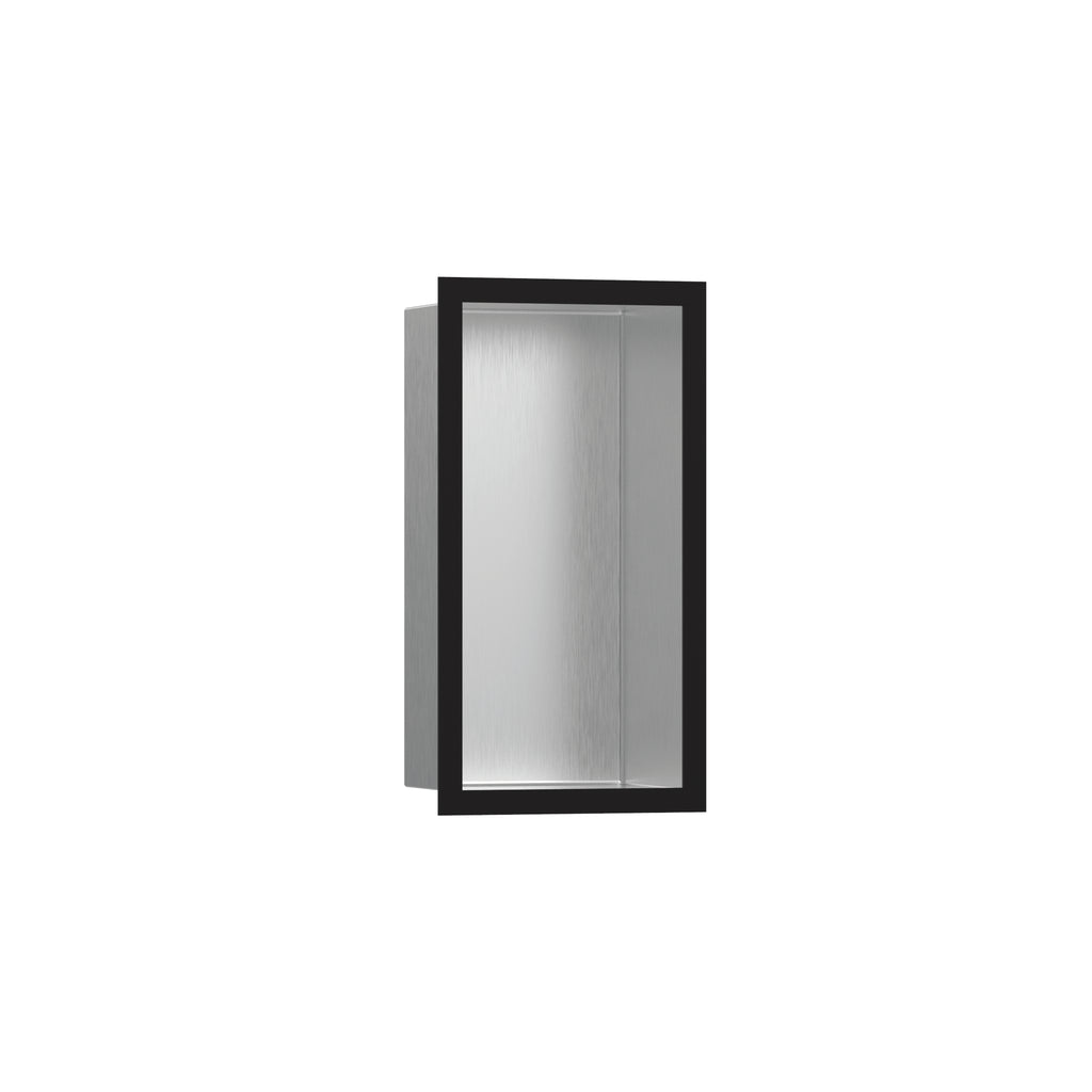 HANSGROHE 56094670 XtraStoris Individual Wall Niche Brushed Stainless Steel with Design Frame 12"x 6"x 4" - Matte Black