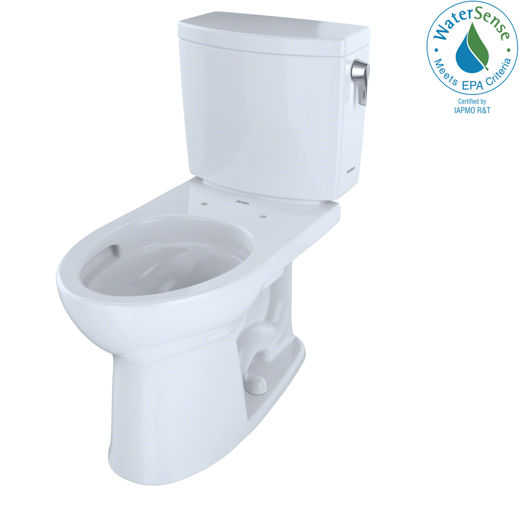 TOTO CST454CUFRG#01 Drake Ii 1G Two-Piece Elongated 1.0 Gpf Universal Height Toilet With Cefiontect And Right-Hand Trip Lever - Cotton White