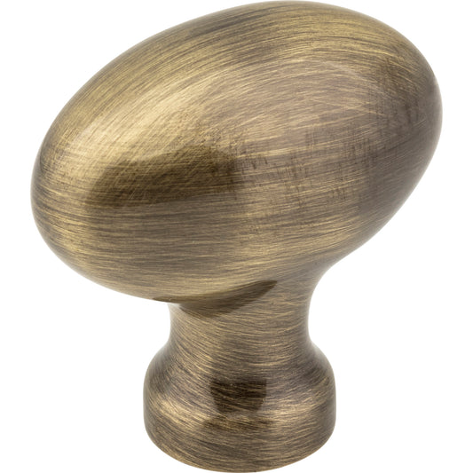 JEFFREY ALEXANDER 3991AB Lyon 1-9/16" Length Oval Knob - Brushed Antique Brass