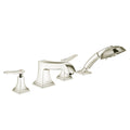 HANSGROHE 31441831 Metropol Classic 4-Hole Roman Tub Set Trim with Lever Handles and 1.8 GPM Handshower - Polished Nickel