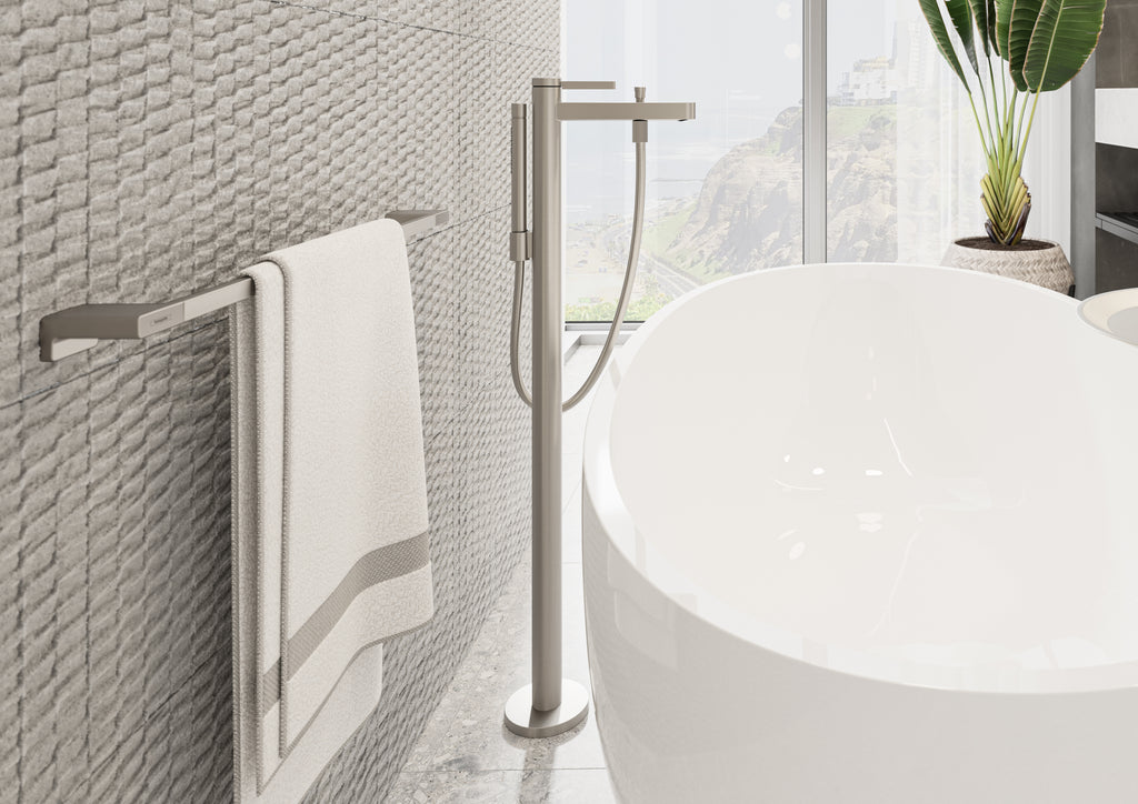 HANSGROHE 41751820 AddStoris Towel Rack with Towel Bar - Brushed Nickel