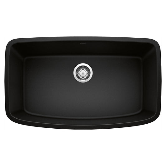 BLANCO 442942 Valea Valea SILGRANIT 32" Super Single Undermount Kitchen Sink - Coal Black in Coal Black