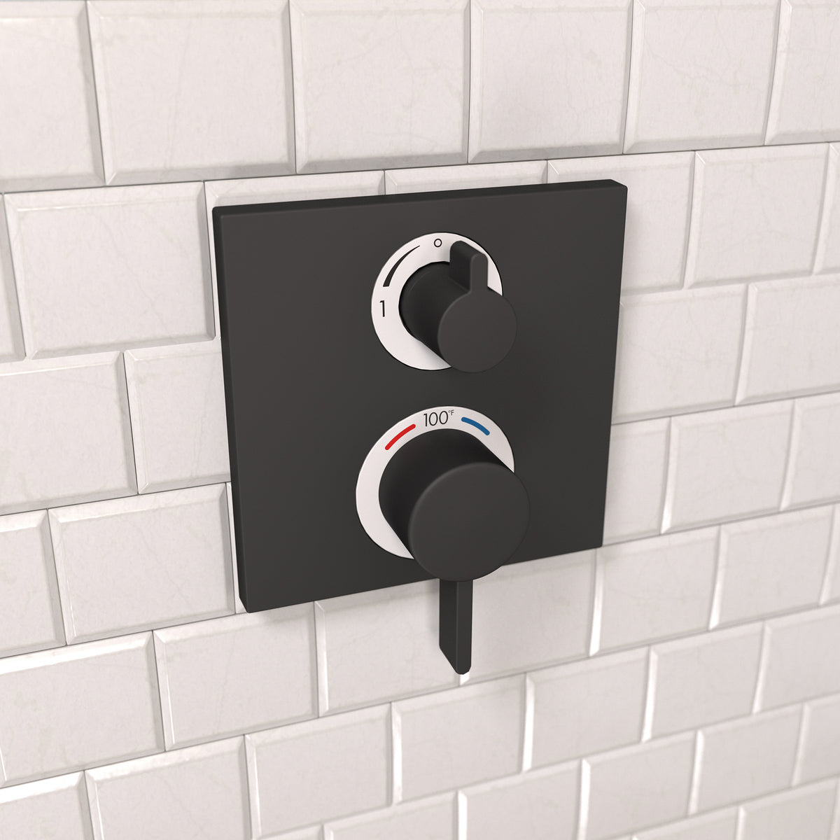 HANSGROHE 15714671 Ecostat Square Thermostatic Trim with Volume Control and Diverter - Matte Black