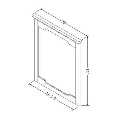 JEFFREY ALEXANDER MIR2CHA-28-BL 28" W x 1-1/2" D x 34" H Hale Blue Chatham mirror - Hale Blue