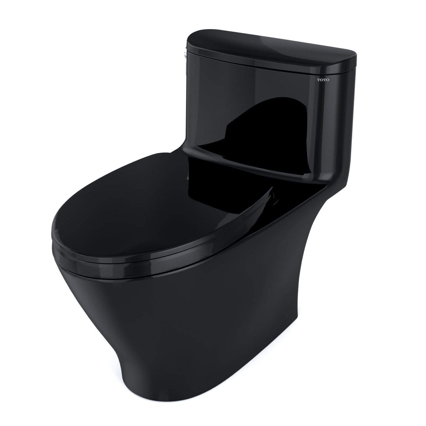 TOTO MS642124CEF#51 Nexus One-Piece Elongated 1.28 GPF Universal Height Toilet with SS124 SoftClose Seat , Ebony