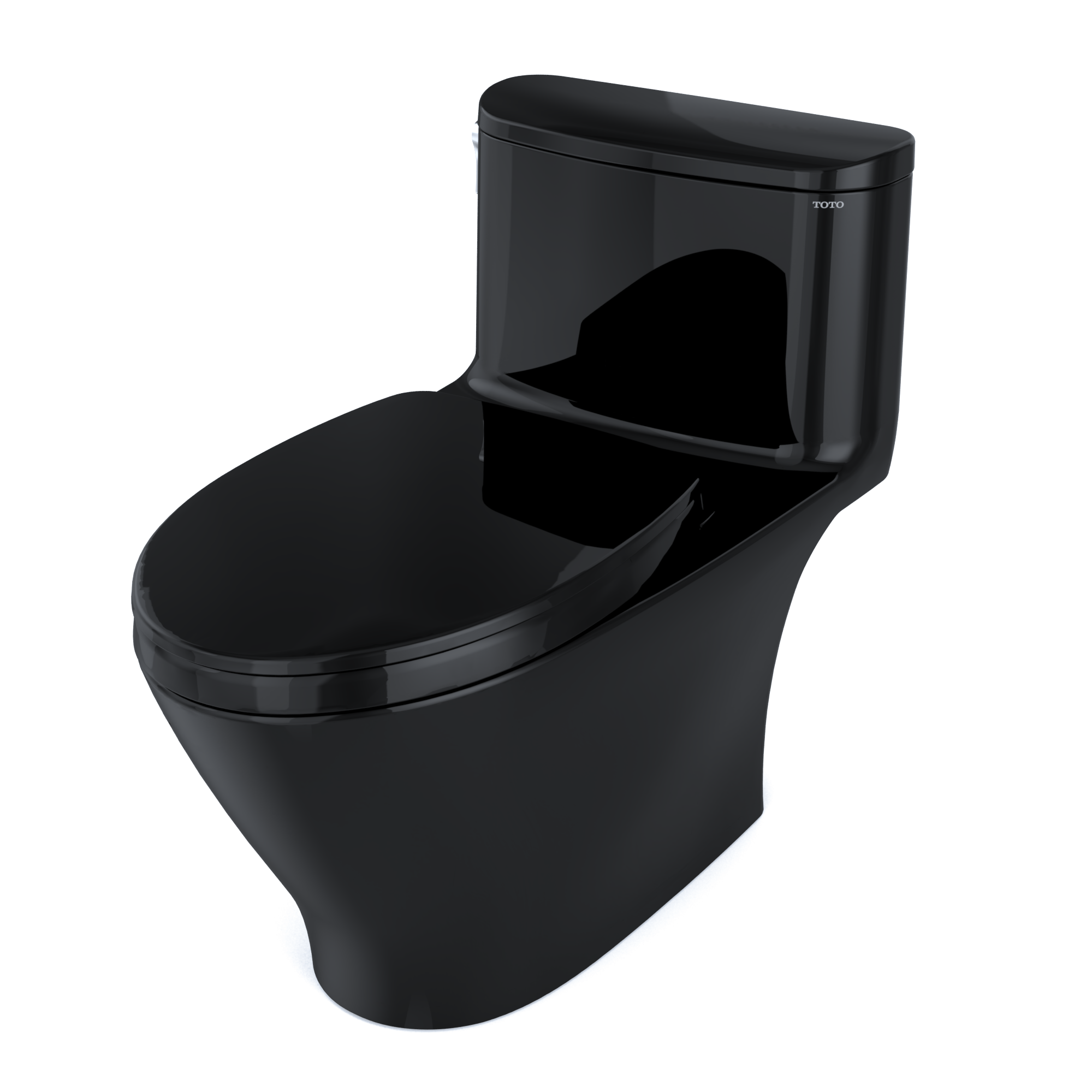 TOTO MS642124CEF#51 Nexus One-Piece Elongated 1.28 Gpf Universal Height Toilet With Ss124 Softclose Seat - Ebony
