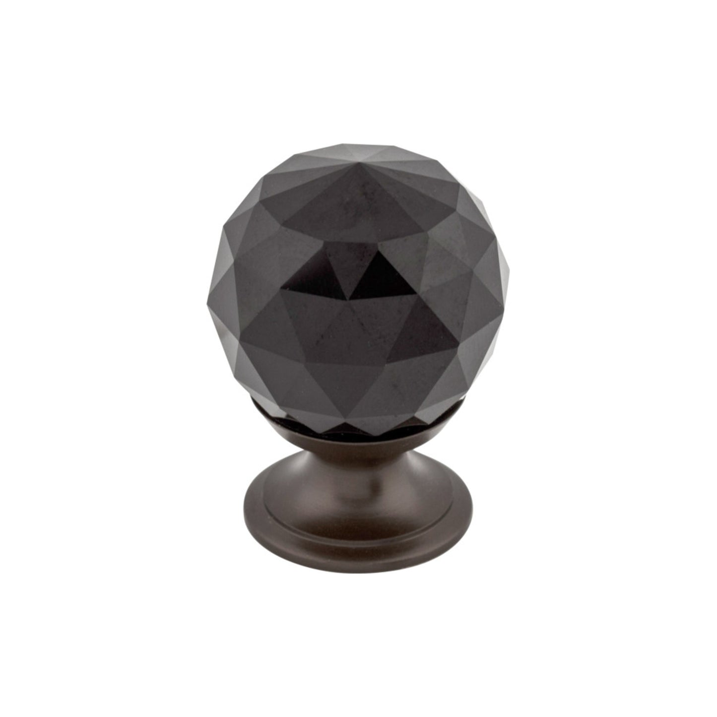 TOP KNOBS TK115ORB Black Crystal 1 1/8" Diameter Round Knob - Oil Rubbed Bronze