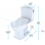 TOTO MS494234CEMFRG#01 Connelly Two-Piece Elongated Dual Flush 1.28 And 0.9 Gpf With Cefiontect And Right Lever - Cotton White