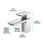 TOTO TLG02301U#CP Gr Series 1.2 Gpm Single Handle Bathroom Sink Faucet With Comfort Glide Technology And Drain Assembly - Polished Chrome