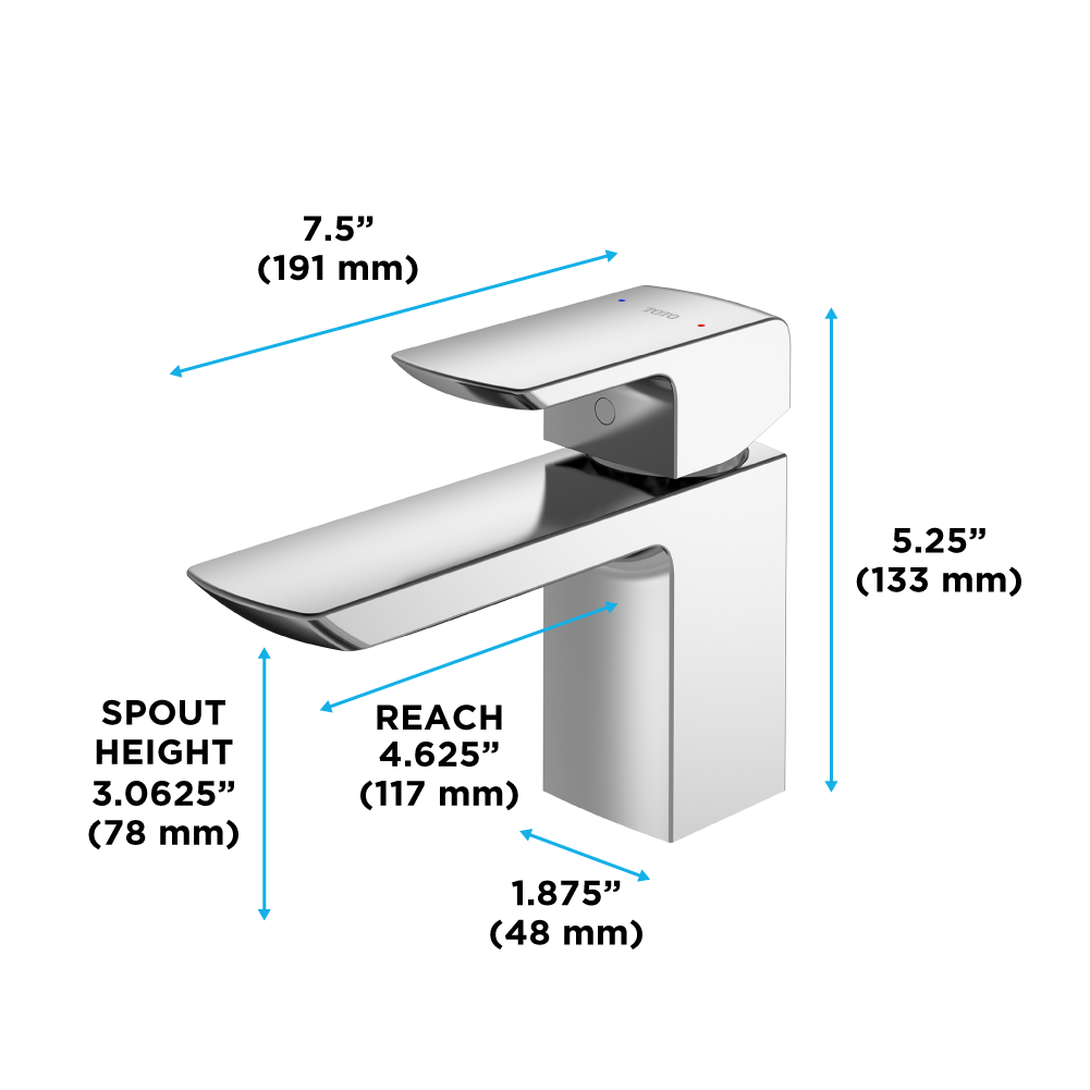 TOTO TLG02301U#CP GR Series 1.2 GPM Single Handle Bathroom Sink Faucet with COMFORT GLIDE Technology and Drain Assembly , Polished Chrome