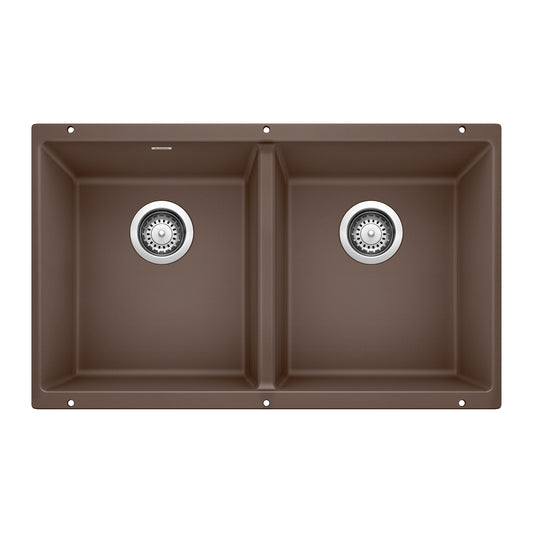 BLANCO 516323 Precis Precis SILGRANIT 29" 50/50 Double Bowl Undermount Kitchen Sink - Cafe in Cafe