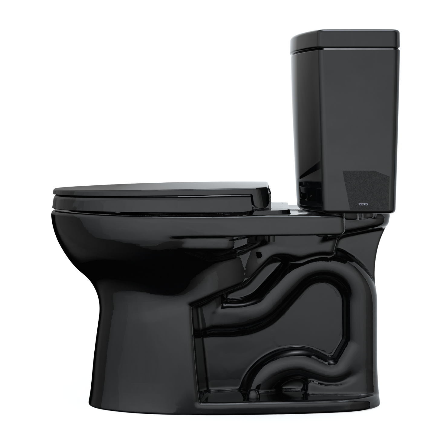 TOTO MS454124CUF#51 Drake II 1G Two-Piece Elongated 1.0 GPF Universal Height Toilet with SS124 SoftClose Seat , Ebony