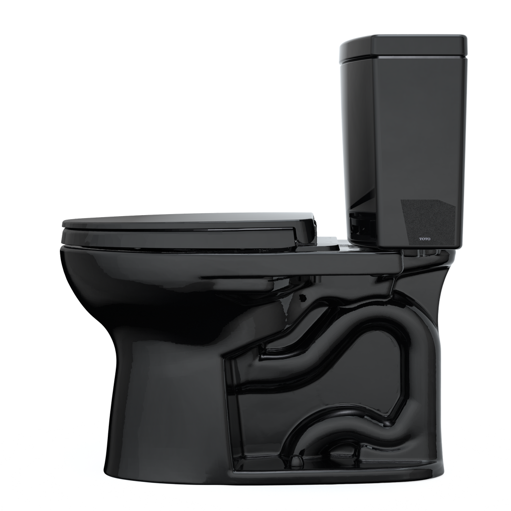 TOTO MS454124CUF#51 Drake Ii 1G Two-Piece Elongated 1.0 Gpf Universal Height Toilet With Ss124 Softclose Seat - Ebony