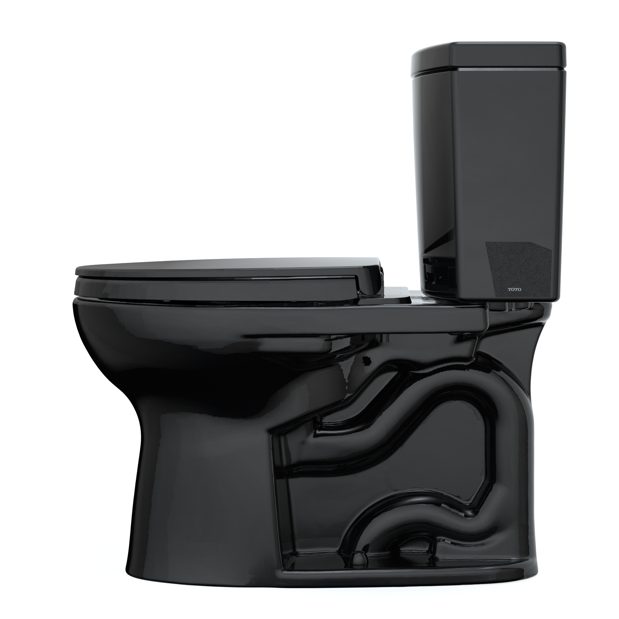 TOTO MS454124CUF#51 Drake Ii 1G Two-Piece Elongated 1.0 Gpf Universal Height Toilet With Ss124 Softclose Seat - Ebony
