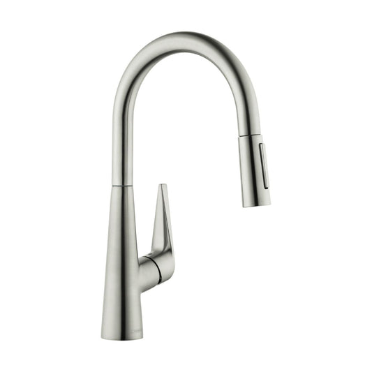 HANSGROHE 72813801 Talis S HighArc Kitchen Faucet, 2-Spray Pull-Down, 1.75 GPM in Steel Optic