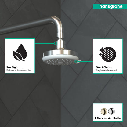 HANSGROHE 04733000 Croma 100 Showerhead E 3-Jet, 1.8 GPM - Chrome
