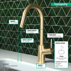 HANSGROHE 14872251 Talis S² HighArc Kitchen Faucet, 1-Spray Pull-Down, 1.75 GPM - Brushed Gold Optic
