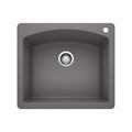 BLANCO 441463 Diamond Diamond SILGRANIT 25" Single Bowl Dual Mount Kitchen Sink - Cinder in Cinder