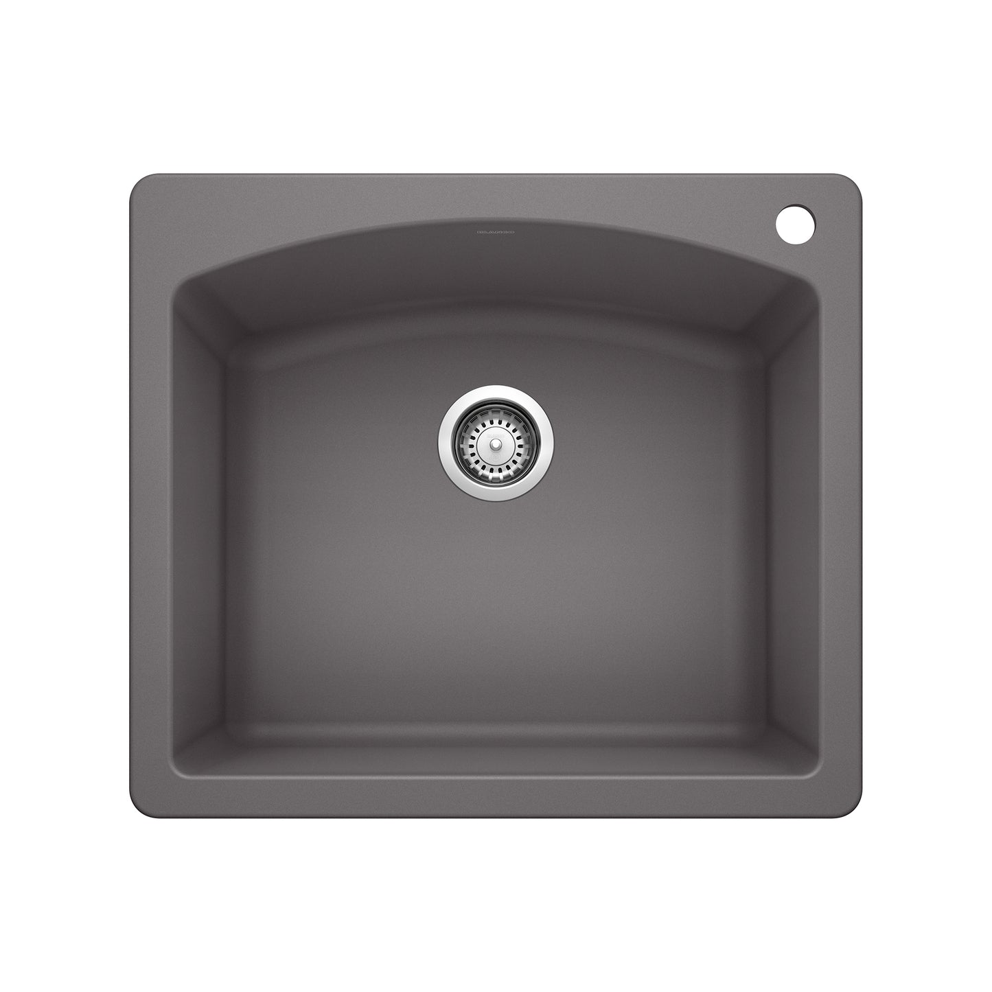 BLANCO 441463 Diamond Diamond SILGRANIT 25" Single Bowl Dual Mount Kitchen Sink - Cinder in Cinder