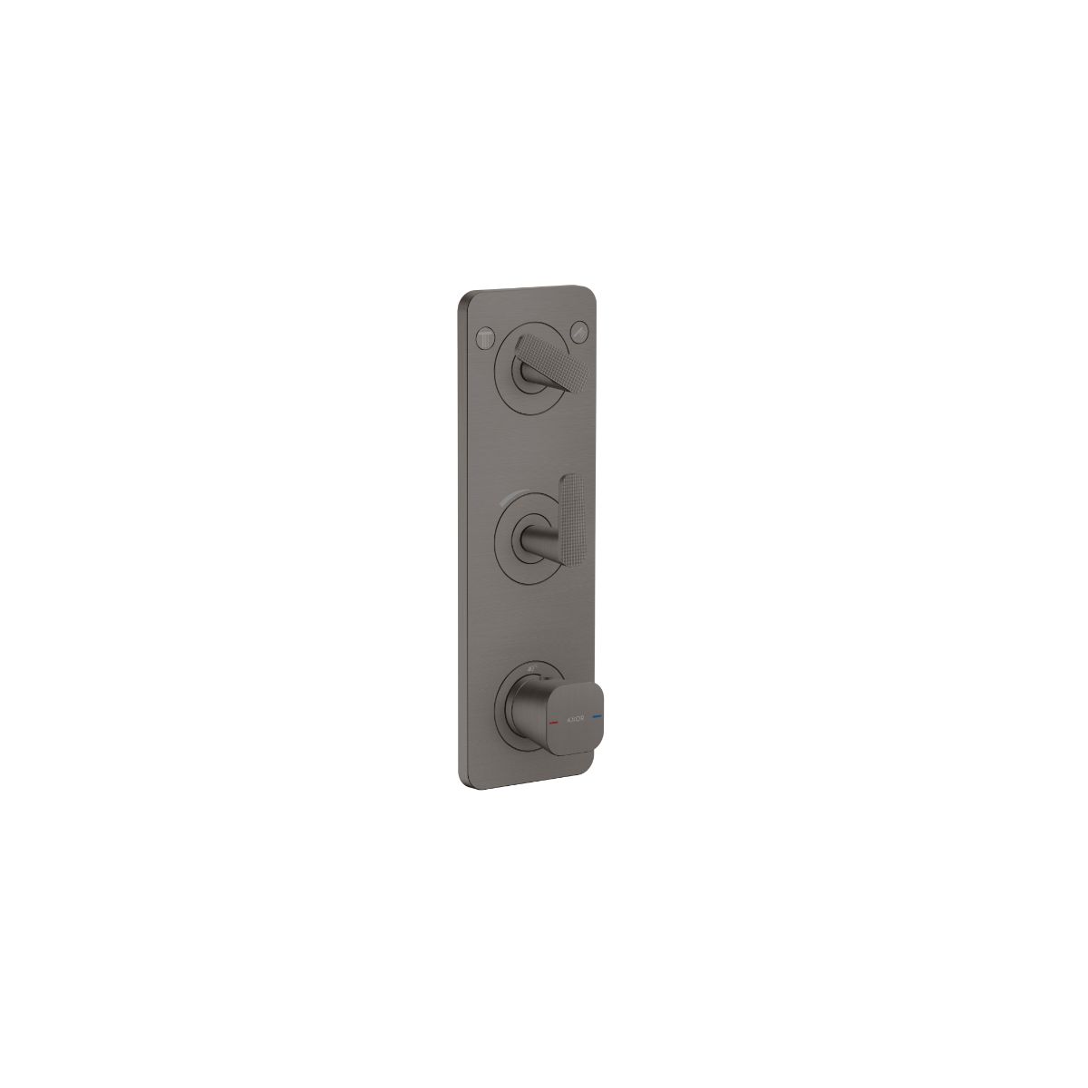 AXOR 49701341 Citterio C Thermostatic Module Trim 15" x 5" for 2 Functions- Cubic Cut - Brushed Black Chrome