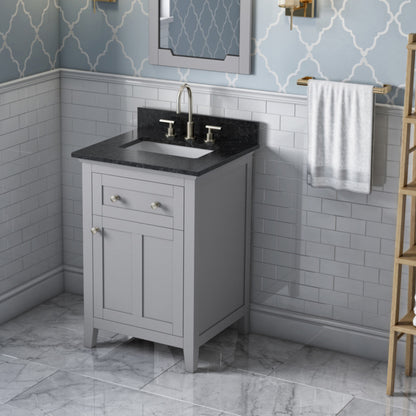 JEFFREY ALEXANDER VKITCHA24GRBGR 24" Grey Chatham Vanity, Black Granite Vanity Top, undermount rectangle bowl - Grey