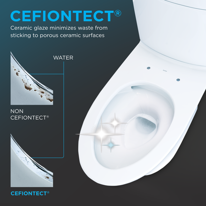 TOTO MW7764736CEFGA#01 Drake Washlet+ Two-Piece Elongated 1.28 Gpf Universal Height Tornado Flush Toilet And S7A Contemporary Bidet Seat With Auto Flush - Cotton White