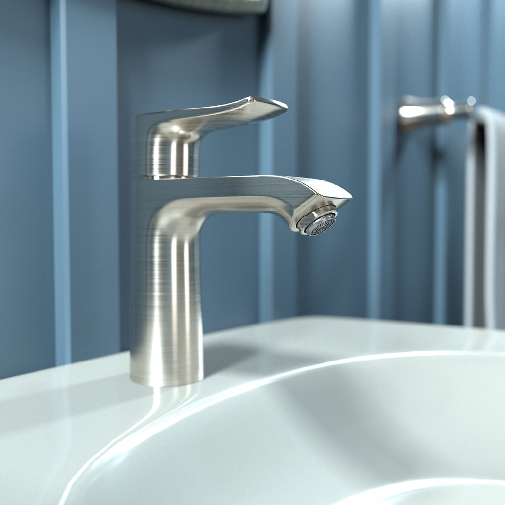 HANSGROHE 31123821 Metris Single-Hole Faucet 110 with Pop-Up Drain, 0.5 GPM - Brushed Nickel