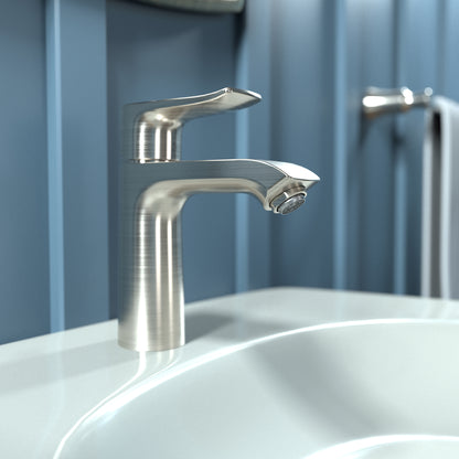 HANSGROHE 31123821 Brushed Nickel Metris Modern Single Hole Bathroom Faucet 0.5 GPM