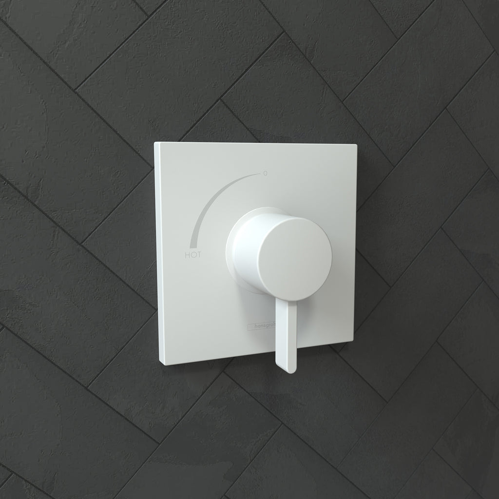 HANSGROHE 15724701 Ecostat Square Pressure Balance Trim - Matte White