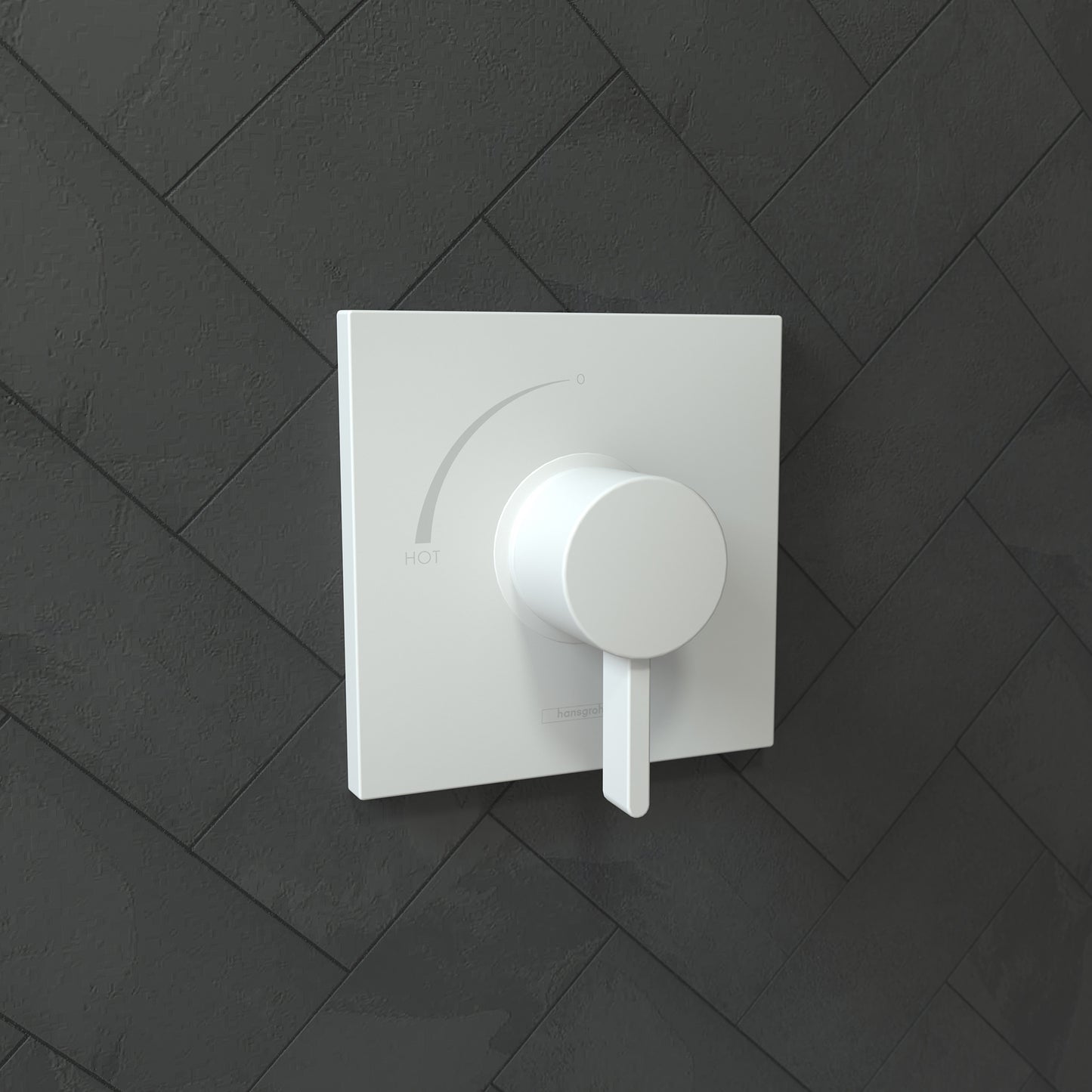 HANSGROHE 15724701 Ecostat Square Pressure Balance Trim - Matte White