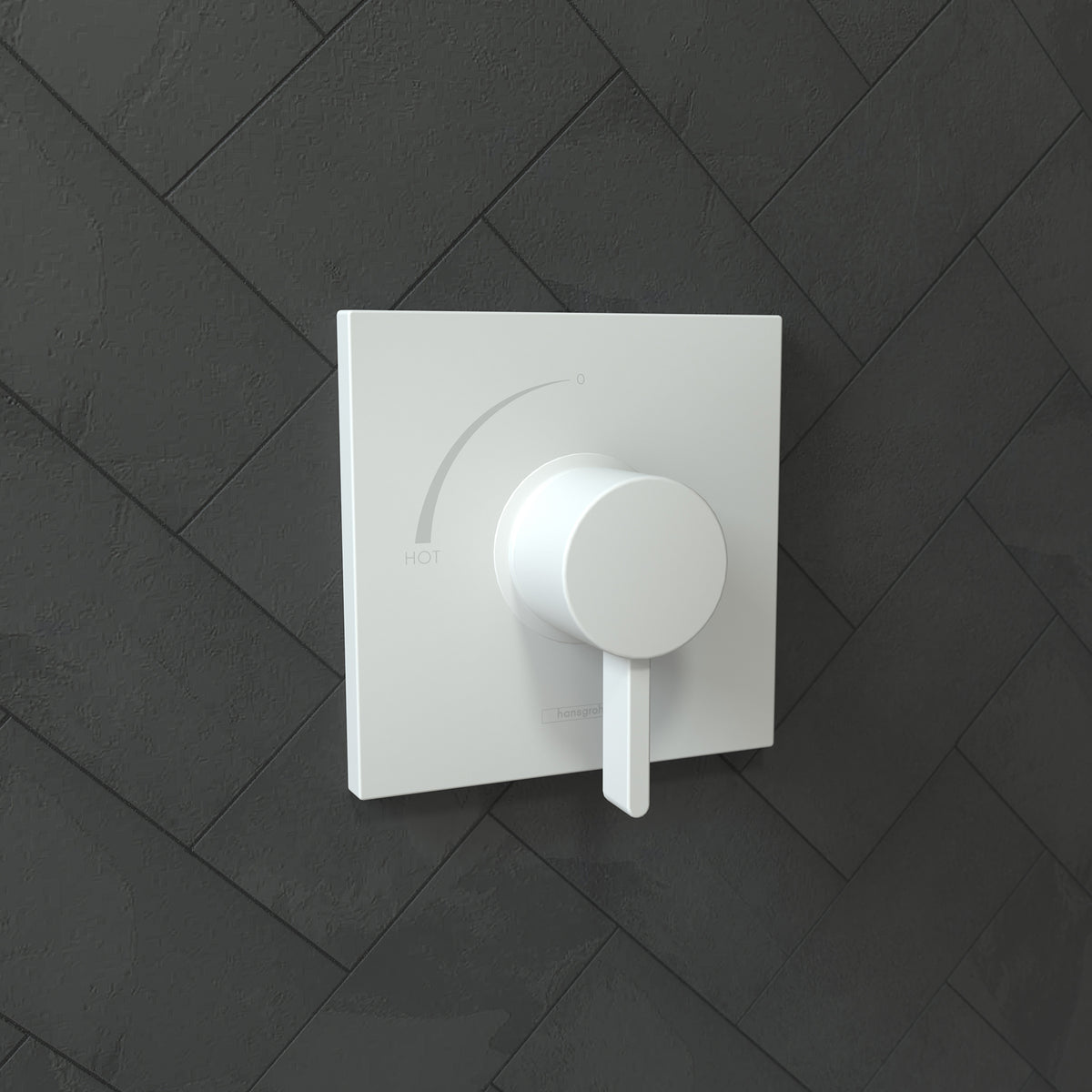 HANSGROHE 15724701 Ecostat Square Pressure Balance Trim - Matte White