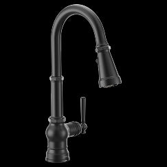 MOEN FS72003BL Paterson Matte black one-handle pulldown kitchen faucet, Matte Black