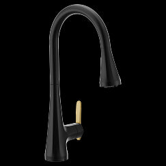 MOEN FS7235BL Sinema Matte black one-handle pulldown kitchen faucet, Matte Black