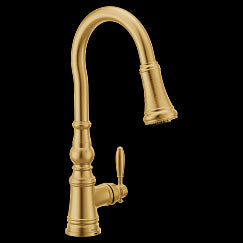 MOEN FS73004BG Weymouth Brushed gold one-handle kitchen faucet, Brushed Gold