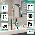 HANSGROHE 04793000 Joleena HighArc Kitchen Faucet, 2-Spray Pull-Down, 1.75 GPM - Chrome