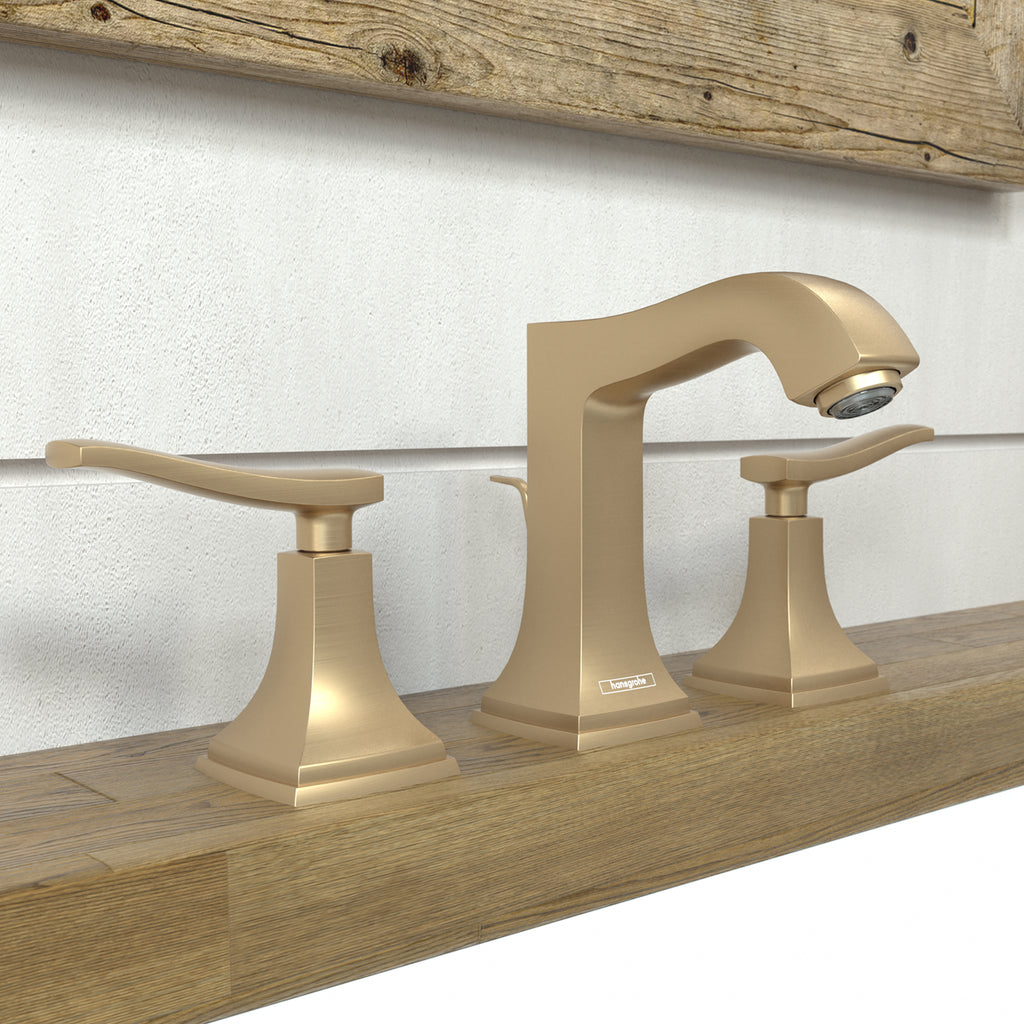 HANSGROHE 31330141 Metropol Classic Widespread Faucet 110 with Lever Handles and Pop-Up Drain, 1.2 GPM - Brushed Bronze
